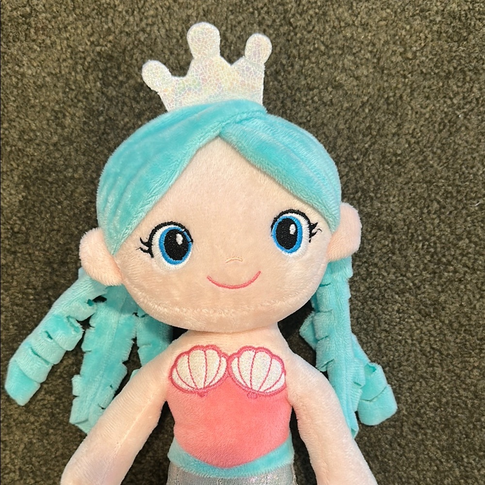 Mermaid Doll with Crown - Pink and Blue - Picture 4 of 5